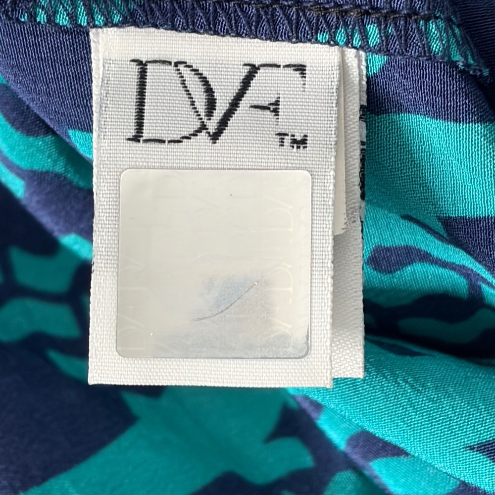 Diane von Furstenberg Deandra Dress Women 10 Teal Blue 100% Silk DVF - Picture 9 of 16